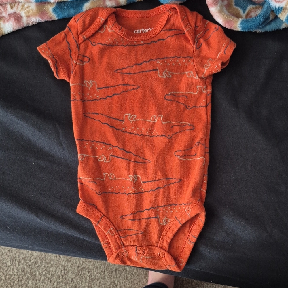 Carter's Orange Crocodile Print Bodysuit